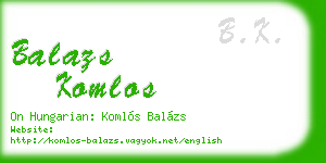 balazs komlos business card