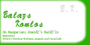 balazs komlos business card